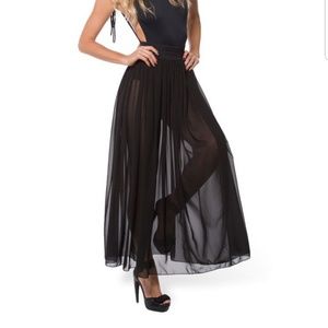 Blackmilk clothing chiffon nior maxi skirt